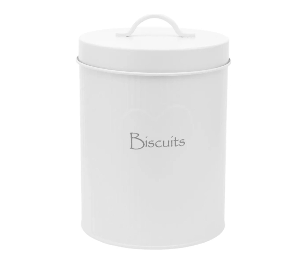 Altom Puszka metalowa z reliefem prążki 13,5x17 cm dek. Biscuit - 1580536 - zdjęcie